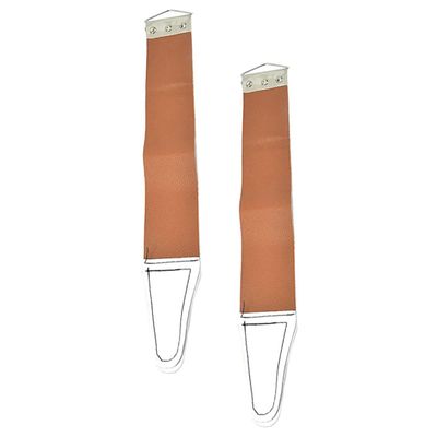 OSALADI 2pcs Dual-sided Razor Strop Sharpening Straps for Barber Shop and Home Use, Practical Fabric and Artificial Leather Sharpening Tool for Final Razor Polishing Random Color