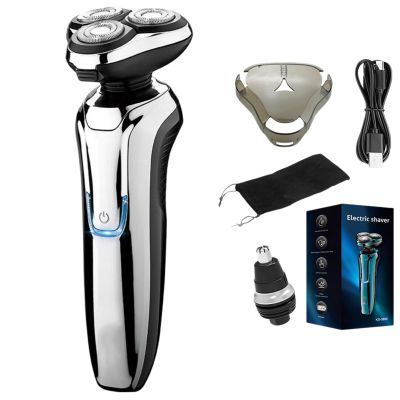 Mivrass Electric Shaver, IPX6 Waterproof Wet Dry Rechargeable Cordless Electric Razor for Men Portable Shaving Razor (Silver)