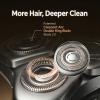 Mivrass Electric Shaver, IPX6 Waterproof Wet Dry Rechargeable Cordless Electric Razor for Men Portable Shaving Razor (Silver) view 2