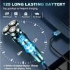 Mivrass Electric Shaver, IPX6 Waterproof Wet Dry Rechargeable Cordless Electric Razor for Men Portable Shaving Razor (Silver) view 3