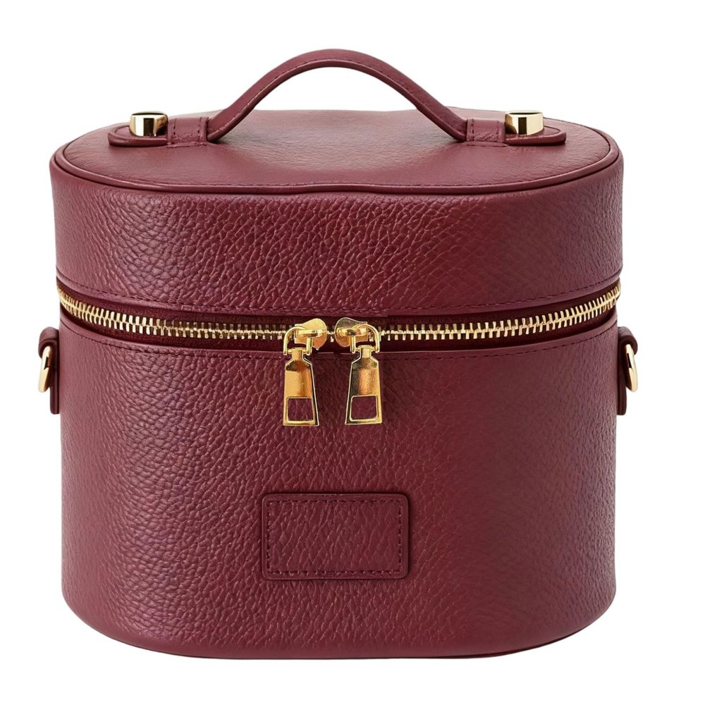 Zkbszn PU Leather Toiletry Organizers Bag Makeup Case with Carrying Handle and Zippered Cover Design for Cosmetic Storage Use Travel Cosmetic Case