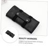 VILLCASE Black PU Scissor Bag for Barbers, Portable 6pcs Salon Storage view 3