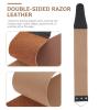 GALPADA 2pcs Dual-sided Razor Sharpening Straps for Home and Barber Use, Practical Sharpening Tool Artificial Leather and Stainless Steel, Smooth Finish after Honing Random Color view 3