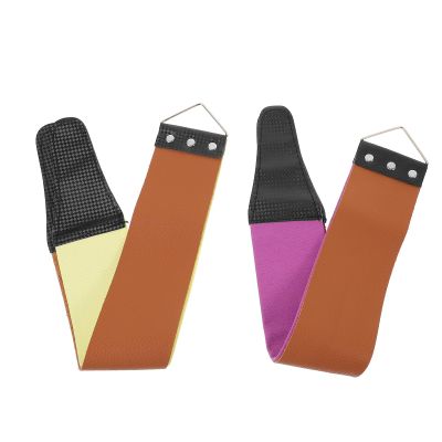 Baluue 2pcs Dual-sided Sharpening Strap for Razor Sharpener Suitable for Home and Barber Shop Use Providing Smoothing after Honing and Final Random Color