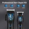 DAXXIN Hair Cutting Tool, 2PCS Hair Clippers for Men,Professional Hair Cutting Kit,Cordless Barber Clipper and T-Blade Beard Trimmer Set view 3