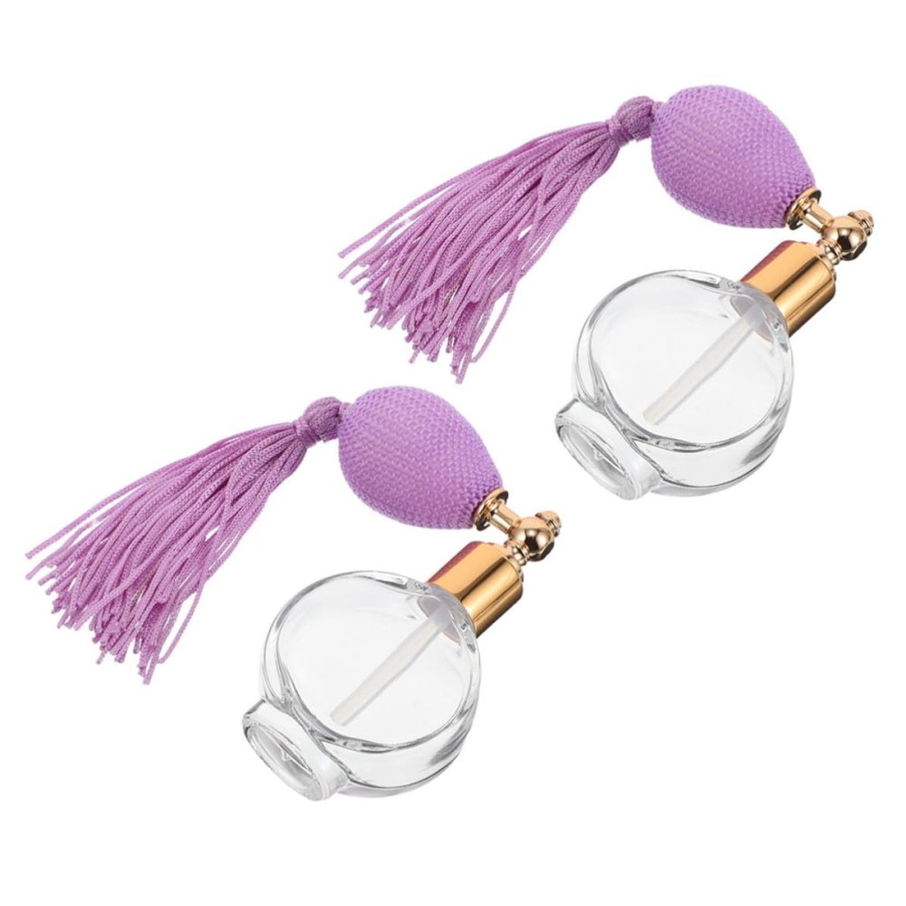 2Pcs Vintage Glass Tassel Sprayer Bottle for Travel Touch Ups