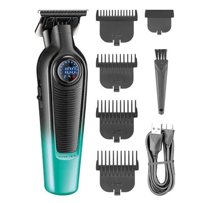 DAXXIN Hair Cutting Tool, Men's Electric Hair Clipper Gradient Metal Body Hair Trimmer LED Intelligent Digital Display Home Carving Pusher(OneColor)