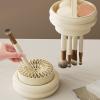 Hamwesh Makeup Brush Cleaner, Makeup Brush Cleaner Bowl With Dust Proof Lid And Dual Texture Cleaning Zone, Holder For Dressing Table Room Travel (Cream White) view 2