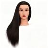 Head Hair 24"-26" Synthetic Fiber Hair Styling Training Manikin Cosmetology Head Braiding Hair Styling Hairdresser Training Model for Cutting Braiding - With Clamp Stand rice white view 2