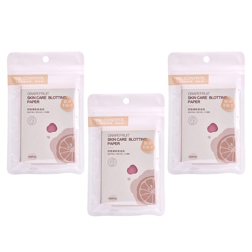 NIYANGLE Facial Oil Blotting Sheets 3 Bags Pink Scented Design Paper for Face Oil Absorption and Shine Reduction Portable Face Cleaning Tissues for Home and Gym Use