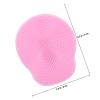 minkissy Silicone Facial Cleansing Brush for Gentle Massage and Makeup Removal, Soft Pink Manual Face Scrubber with Easy-Grip Handle, Suitable for Wet and Dry Skin Cleansing view 2