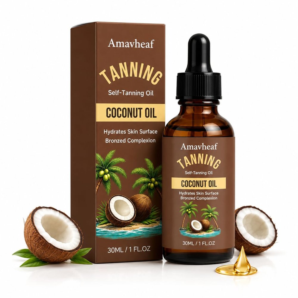 Amavheaf Bronzing Body Oil Spray, Coconut Oil Blend Body Glow Oil (2Bottle-MHYZY)