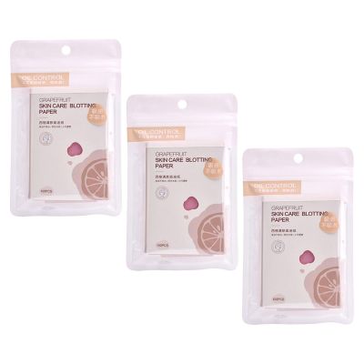 TOYZFRIENDY 3 Bags Pink Scented Oil Blotting Papers for Face Oil Absorbing and Control Gloss, Safe Paper Sheets for Oily Skin, for Office and Gym Use
