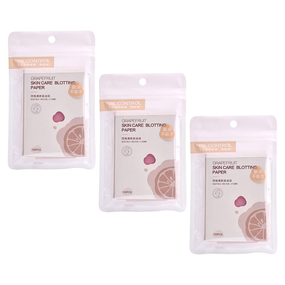 TOYZFRIENDY 3 Bags Pink Scented Oil Blotting Papers for Face Oil Absorbing and Control Gloss, Safe Paper Sheets for Oily Skin, for Office and Gym Use