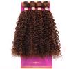 ZHENLISI Afro Kinky Curly Bundles Synthetic Hair Bundle Honey Blonde Ombre Brown Quick Weave High Temperature Fiber Curly Synthetic Hair Extensions for Women 18 Inches 4Pieces (Color P4/30) view 1