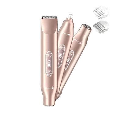 New Upgraded 3-in-1 Multifunctional Trimmer, IPX7 Waterproof Shaver Rechargeable Cordless Hair, Cordless Hair Clipper, Grooming Kit for Hair Face Body (Gold)