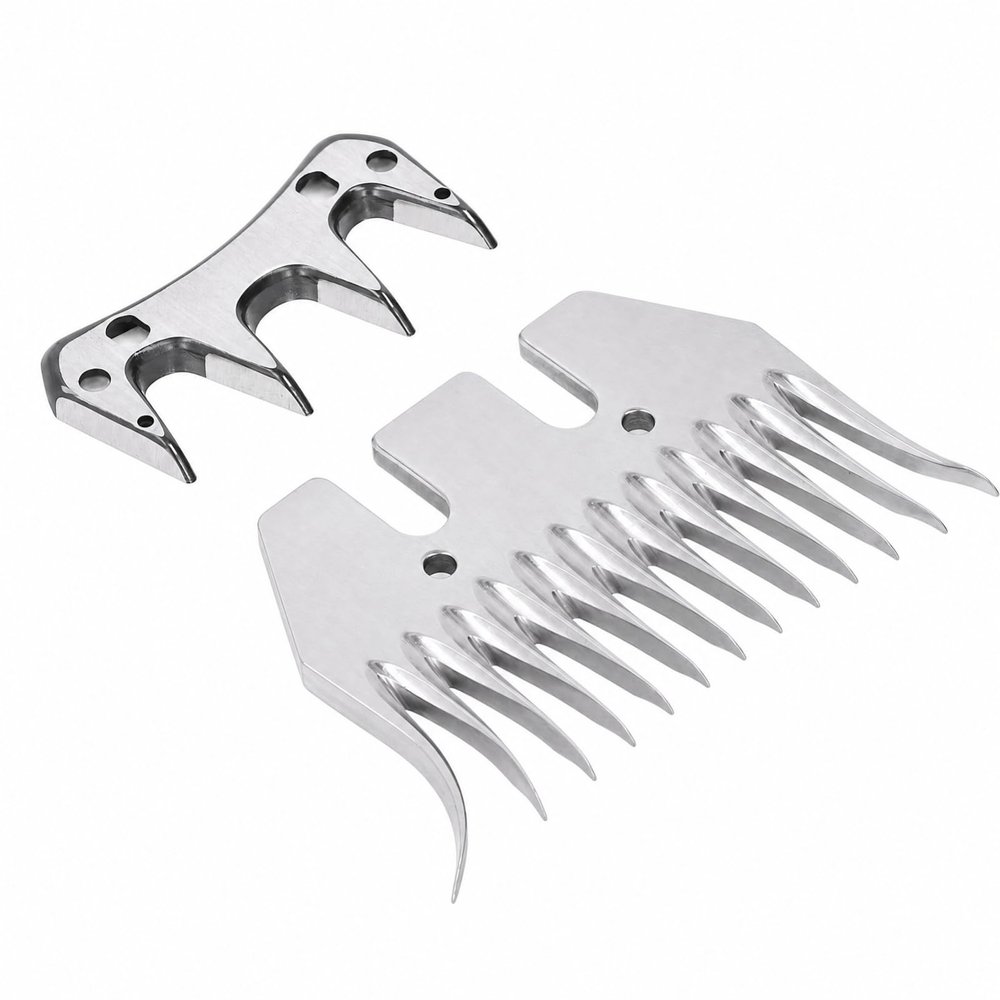 Glaeptio Sheep Shears Blade, 13 Tooth Wool Clipper Comb Cutter, Curved 7mm Spacing, Carbon Steel Shearing Trimmer for Llama, High Durable Replacement Accessory Kit