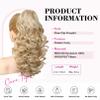 REECHO Ponytail Extension, 16" Classic Curly Wavy Claw Clip Ponytail Hair Extensions Cheer Pony Tail Hairpieces for Women - Medium Blonde view 2