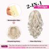 REECHO Ponytail Extension, 16" Classic Curly Wavy Claw Clip Ponytail Hair Extensions Cheer Pony Tail Hairpieces for Women - Medium Blonde view 4