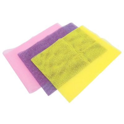 Healvian 3pcs Exfoliating Body Scrubber Towels Made of Skin-Friendly Nylon for Shower and Bath Use, Easy to Store Bathing Accessories for Deep Cleansing and Back Scrubbing