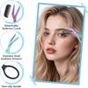 2-in-1 Eyebrow Scissors with Comb, Professional Curved Eyebrow Trimming Razor, Portable Eyebrow Grooming Shaping Makeup Tool for Women & Men (Black, 2pcs) view 3