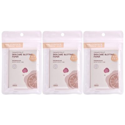 COOLHIYA 3 Bags Pink Scented Face Oil Absorbing Sheets Portable Paper Oil Control Facial Tissue for Gym and Office Use