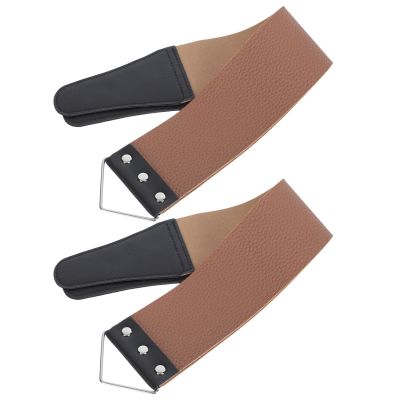OKUMEYR 2pcs Manual Razor Sharpener Strap Dual-sided Structure for Smoothing after Honing and Final Sharpening in Barber Shop or Home Use Random Random Color