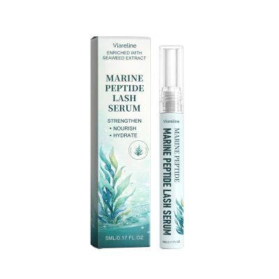 Viareline Marine Peptide Lash Serum, Enriched with Seaweed Extract, Strengthens, Nourishes and Hydrates, 0.17 Fl Oz