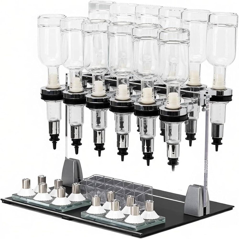 Perfume Filling Machine - Manual Liquid Filler with 12 Bottles & Scent Cups, Ideal for Bars, Studios, Salons & Stores, Efficient Perfume Dispenser Tool