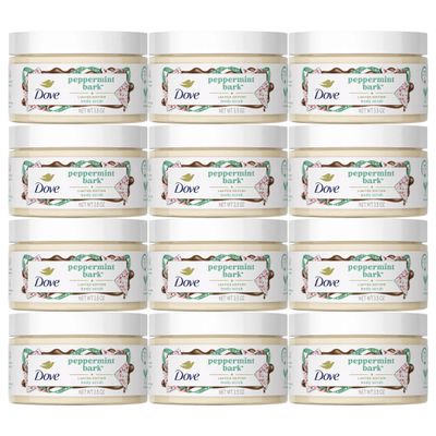 Dove Peppermint Bark Body Scrub 3.5 oz Exfoliating Scrub, Moisturizing & Smoothing Skin Care, 12 Pack