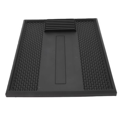 Alomejor Hair Clipper Organizer Mat Magnetic NonSlip Design Durable Barber Tool Mat for Beauty Stations and Home Use PVC 25x32cm (Black)