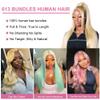 613 Blonde Bundles Human Hair 12A Straight Brazilian Virgin Hair 10 Inch view 4