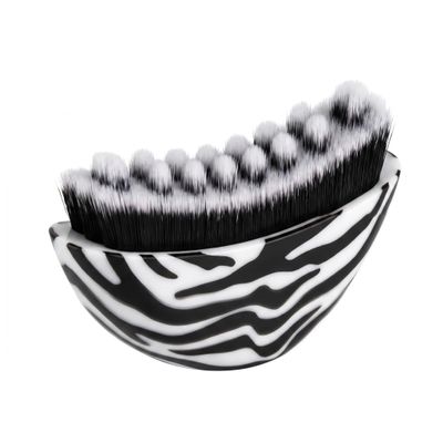 Lymphatic Contour Face Sculpting Brush, Ultra-Soft Hypoallergenic Bristles, Zebra Print, Ergonomic Anti-Slip Design, with Dustproof Storage Case