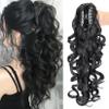 FUIBEJAE Drawstring Ponytail Extension,16 Inch Claw Clip Ponytail Extension Clip in Curly Pony Tails Synthetic Hair Piece for Black Women Daily Use view 1