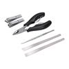 Sanpyl Ingrown Toenail Clipper Kit, Professional Curved Straight Cutter with Nail Scraper, Stainless Steel Toenail Tool Kit for Thick Ingrown Nails, Home Travel (7pcs Black) view 2