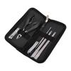 Sanpyl Ingrown Toenail Clipper Kit, Professional Curved Straight Cutter with Nail Scraper, Stainless Steel Toenail Tool Kit for Thick Ingrown Nails, Home Travel (7pcs Black) view 4