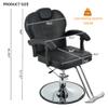 VankRing Classic Reclining Barber Chair Salon Chair for Hair Stylist with Heavy Duty Hydraulic Pump, 360 Rotation, Tattoo Chair Shampoo Beauty Salon Equipment, Max Load Weight 330 Lbs, Black view 2