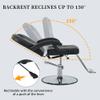 VankRing Classic Reclining Barber Chair Salon Chair for Hair Stylist with Heavy Duty Hydraulic Pump, 360 Rotation, Tattoo Chair Shampoo Beauty Salon Equipment, Max Load Weight 330 Lbs, Black view 3