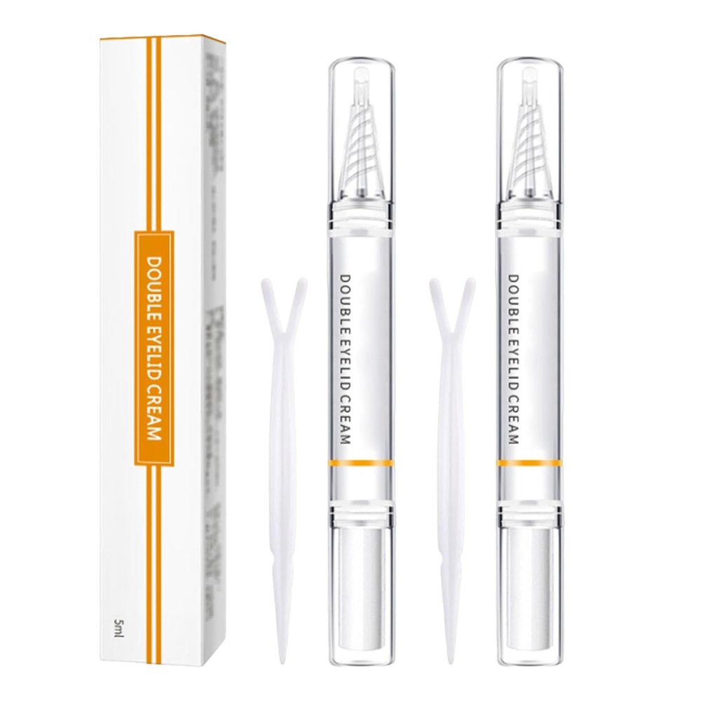 Invisible Double Eyelid Shaping Cream Long Acting Eye Lid Lifting Formula Glue for Hooded Droopy Eyelids with Y Fork 0.17oz2