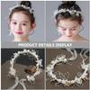 Homoyoyo Golden Bridal Headband with Pearl Flower Design, Alloy and Ribbon Material, Delicate Workmanship and Decorative Effect, for Wedding and Daily Life Accessories view 4