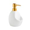 Body Wash Dispenser Refillable Dishwashing Liquid Dispenser for Kitchen Sink Soap with Gold Pump Aesthetic Bathroom Decor(White) view 1