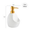 Body Wash Dispenser Refillable Dishwashing Liquid Dispenser for Kitchen Sink Soap with Gold Pump Aesthetic Bathroom Decor(White) view 2