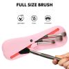 ARTIBETTER Silicone Travel Makeup Brush Bags Button Closure with Inclined Openings and 2 Pcs Compact Cosmetic Brush Holders for Business Trips view 3