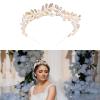 YWLUUOO Sparkling Rhinestones Pearls Hair Accessory Elegant Headpiece Rhinestones Hairband for Formal Event Bridal Jewelry Gold Headband with Pearls view 2