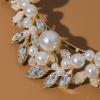 YWLUUOO Sparkling Rhinestones Pearls Hair Accessory Elegant Headpiece Rhinestones Hairband for Formal Event Bridal Jewelry Gold Headband with Pearls view 4