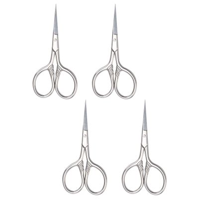 NOLITOY 4pcs Beard Grooming Scissors for Men, Stainless Steel Portable Facial Hair Trimmer with Gentle Cutting, for Fine Facial Hair and Beard, for Traveling