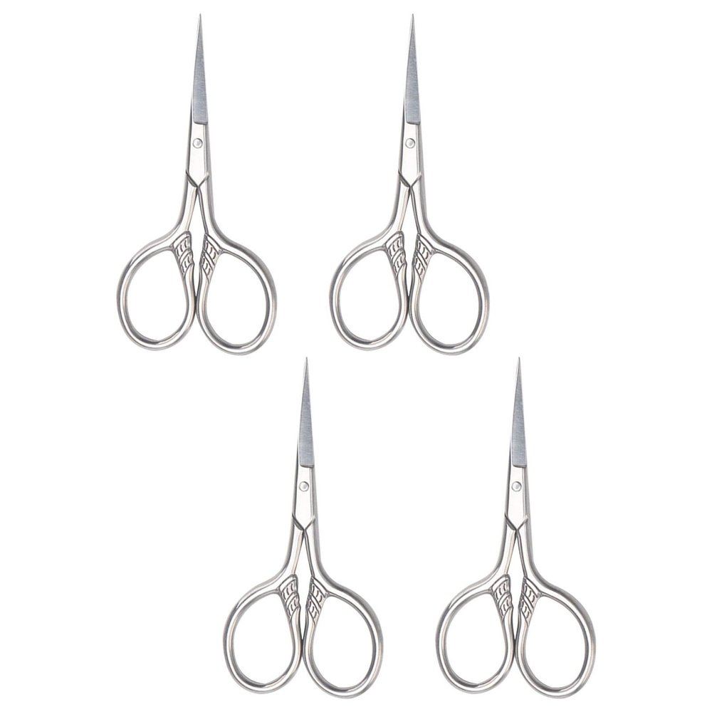 NOLITOY 4pcs Beard Grooming Scissors for Men, Stainless Steel Portable Facial Hair Trimmer with Gentle Cutting, for Fine Facial Hair and Beard, for Traveling