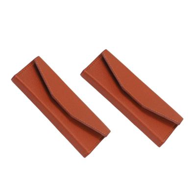 Tofficu 2pcs Practical Pu Eyelash Tweezers Storage Bags with Anti-shock Protection and Elegant Appearance for Travel and Daily Home Use Orange Tweezer Organizer