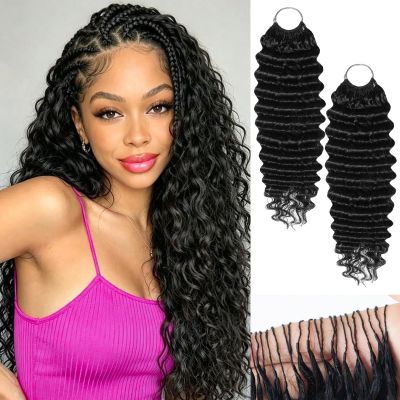 Feather Crochet Deep Wave 14inch 120g Human Hair for Black Women