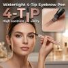 Microblading Eyebrow Pencil, 4-Tip 3D Waterproof Eye Brow Pencils for Women (Dark Brown) view 2
